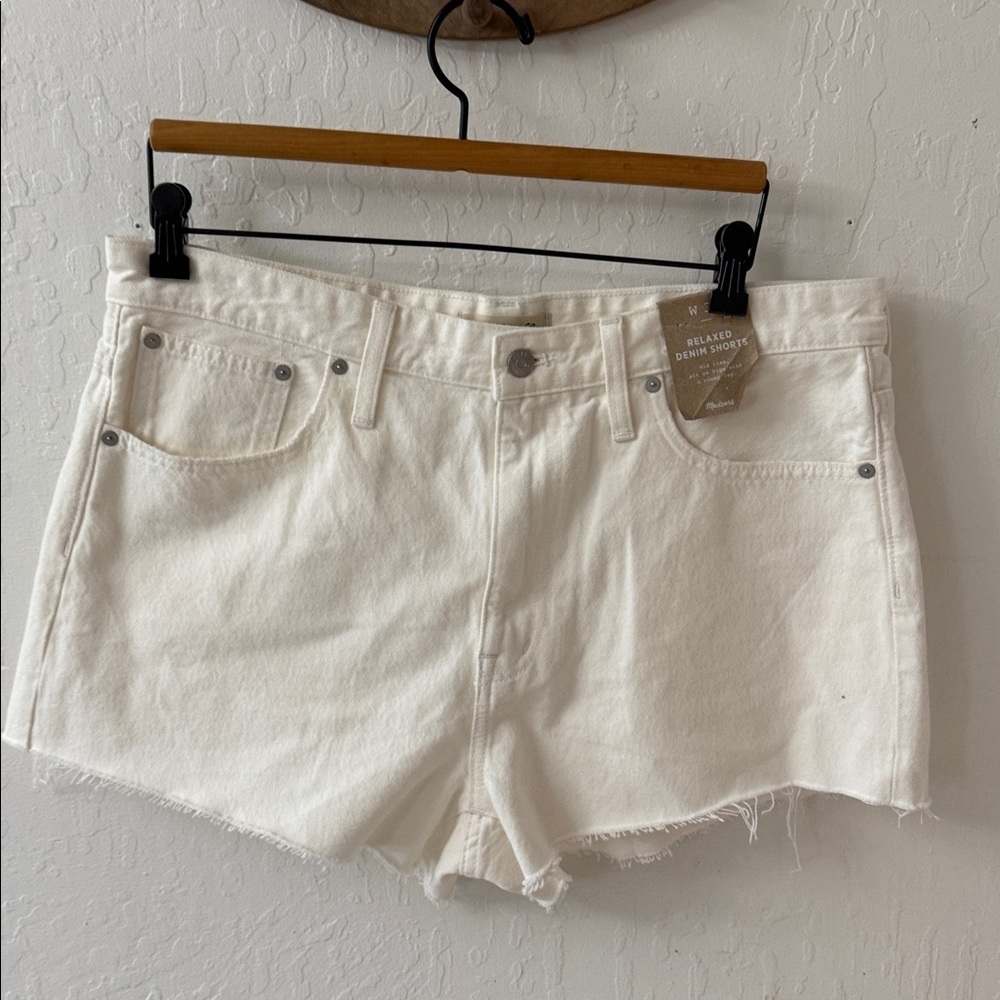 Madewell White Relaxed Denim Shorts Size 31 NWT - Picture 2 of 3